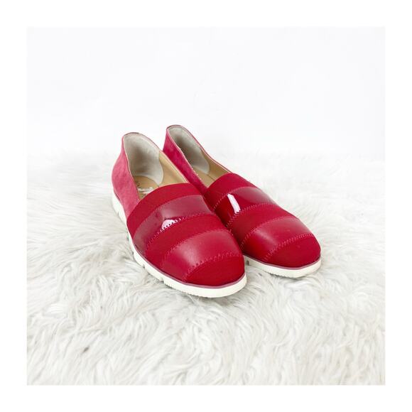 Donald Pliner May Red Suede Patent Leather Slip-On Loafers Women’s Size 6.5M - Picture 2 of 13